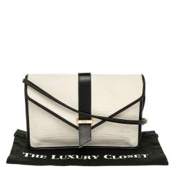 مملوكة مسبقًا Yves Saint Laurent White/Blue Vintage Coated Canvas And Leather Shoulder Bag