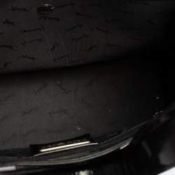 Pre Owned حقيبة كتف إيف سان لوران فينتاج جلد أسود بقلاب