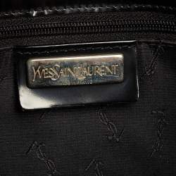 Pre Owned حقيبة كتف إيف سان لوران فينتاج جلد أسود بقلاب