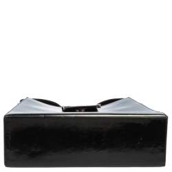 Pre Owned حقيبة كتف إيف سان لوران فينتاج جلد أسود بقلاب