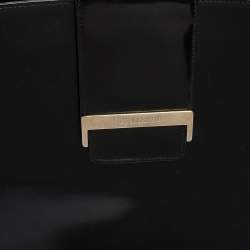 Pre Owned حقيبة كتف إيف سان لوران فينتاج جلد أسود بقلاب