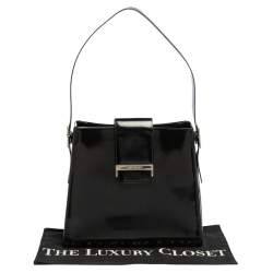 Pre Owned حقيبة كتف إيف سان لوران فينتاج جلد أسود بقلاب