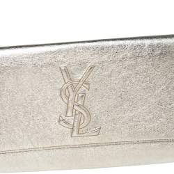 Pre Owned Yves Saint Laurent Metallic Gold Leather Belle De Jour Flap Clutch