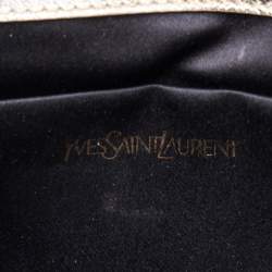 Pre Owned Yves Saint Laurent Metallic Gold Leather Belle De Jour Flap Clutch