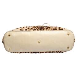 مملوكة مسبقًا Yves Saint Laurent Brown/Cream Calf Hair And Leather Medium Muse Satchel