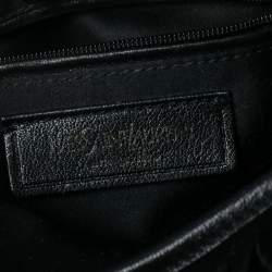 Pre Owned Yves Saint Laurent  Black Suede and Leather Fringe Mombasa Hobo
