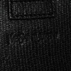 Pre Owned Yves Saint Laurent Black Textured Leather Document Clutch
