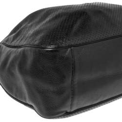 Pre Owned حقيبة هوبو إيف سان لوران رودي جلد مخرم أسود