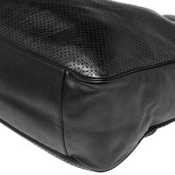 Pre Owned حقيبة هوبو إيف سان لوران رودي جلد مخرم أسود