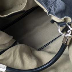 Pre Owned حقيبة هوبو إيف سان لوران رودي جلد مخرم أسود