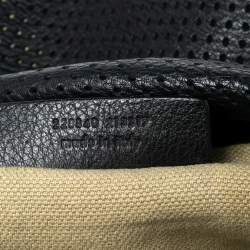 Pre Owned حقيبة هوبو إيف سان لوران رودي جلد مخرم أسود