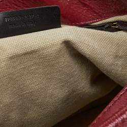 Pre Owned حقيبة هوبو إيف سان لوران قلاب جلد أحمر