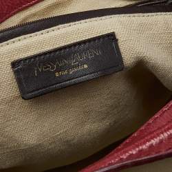 Pre Owned حقيبة هوبو إيف سان لوران قلاب جلد أحمر