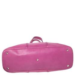 Pre Owned Yves Saint Laurent Bubble Gum Pink Leather Oversized Muse Bag