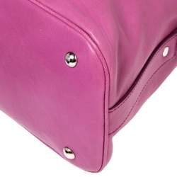 Pre Owned Yves Saint Laurent Bubble Gum Pink Leather Oversized Muse Bag