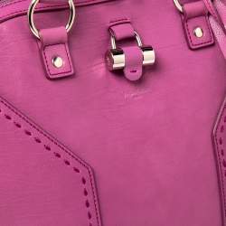 Pre Owned Yves Saint Laurent Bubble Gum Pink Leather Oversized Muse Bag