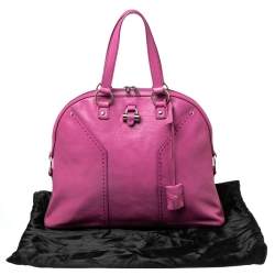 Pre Owned Yves Saint Laurent Bubble Gum Pink Leather Oversized Muse Bag