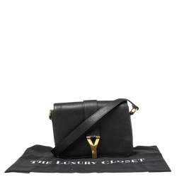 Pre Owned Yves Saint Laurent Black Leather Medium Chyc Flap Bag