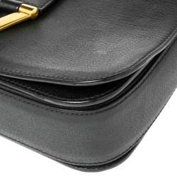 Pre Owned Yves Saint Laurent Black Leather Medium Chyc Flap Bag