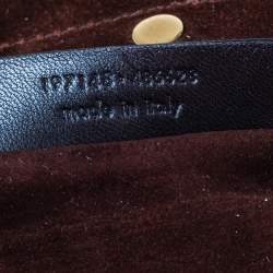 Pre Owned Yves Saint Laurent Brown Croc Embossed Leather and Suede Large Muse Two Top Handle Bag