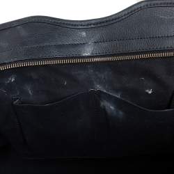 مملوكة مسبقًا حقيبة يد إيف سان لوران باريس كاباس شيك جلد مخرم أسود متوسطة