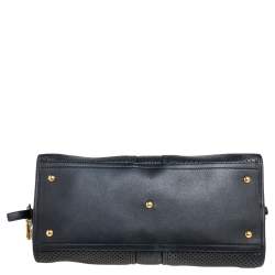 مملوكة مسبقًا حقيبة يد إيف سان لوران باريس كاباس شيك جلد مخرم أسود متوسطة