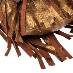 Pre Owned Yves Saint Laurent Metallic Brown Leather La Boheme Hobo