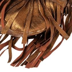 Pre Owned Yves Saint Laurent Metallic Brown Leather La Boheme Hobo