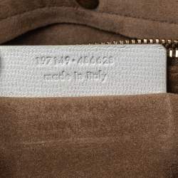 Pre Owned Yves Saint Laurent White/Brown Leather And Suede Muse Two Top Handle Bag