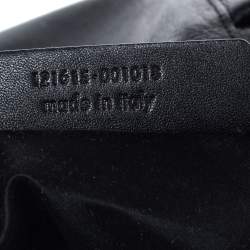 Pre Owned Yves Saint Laurent Black Leather Mini Front Pocket Mombasa Hobo