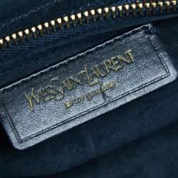 Yves Saint Laurent Deep Green Patent Leather and Suede Large Muse Two Bag