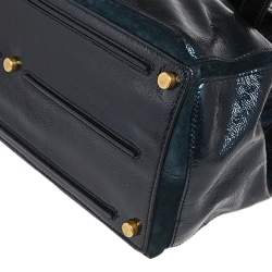 Yves Saint Laurent Deep Green Patent Leather and Suede Large Muse Two Bag