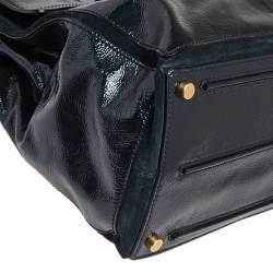 Yves Saint Laurent Deep Green Patent Leather and Suede Large Muse Two Bag