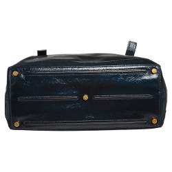 Yves Saint Laurent Deep Green Patent Leather and Suede Large Muse Two Bag