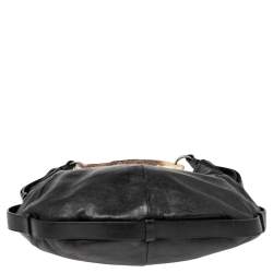 Pre Owned Yves Saint Laurent Black Leather Mombasa Hobo