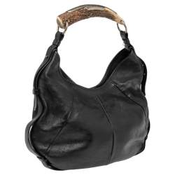 Pre Owned Yves Saint Laurent Black Leather Mombasa Hobo