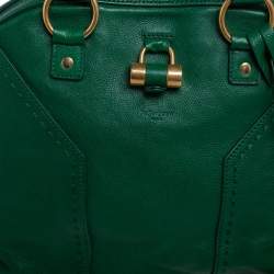 Pre Owned حقيبة ساتشل أيف سان لوران موس متوسطة جلد أخضر