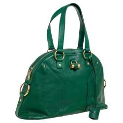 Pre Owned حقيبة ساتشل أيف سان لوران موس متوسطة جلد أخضر