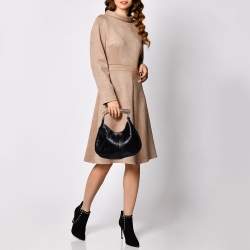 Pre Owned حقيبة هوبو سان لوران موباسا مينى جلد أسود