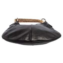 Pre Owned حقيبة هوبو سان لوران موباسا مينى جلد أسود