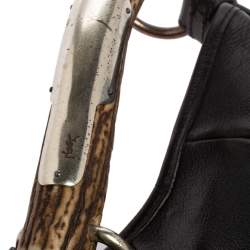 Pre Owned حقيبة هوبو سان لوران موباسا مينى جلد أسود