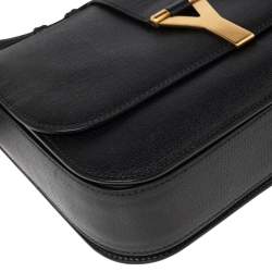 Pre Owned Saint Laurent Black Leather Large Chyc Flap Shoulder Bag