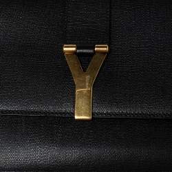 Pre Owned Saint Laurent Black Leather Large Chyc Flap Shoulder Bag