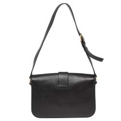 Pre Owned Saint Laurent Black Leather Large Chyc Flap Shoulder Bag