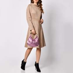 Pre Owned Yves Saint Laurent Metallic Pink Leather Mini Mombasa Hobo