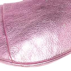 Pre Owned Yves Saint Laurent Metallic Pink Leather Mini Mombasa Hobo
