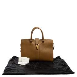 Pre Owned Yves Saint Laurent Brown Leather Medium Cabas Chyc Tote