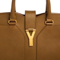 Pre Owned Yves Saint Laurent Brown Leather Medium Cabas Chyc Tote