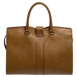 Pre Owned Yves Saint Laurent Brown Leather Medium Cabas Chyc Tote