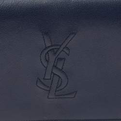 مملوكة مسبقًا محفظة بسلسلة ايف سان لوران بيل دو جور جلد أزرق كحلي